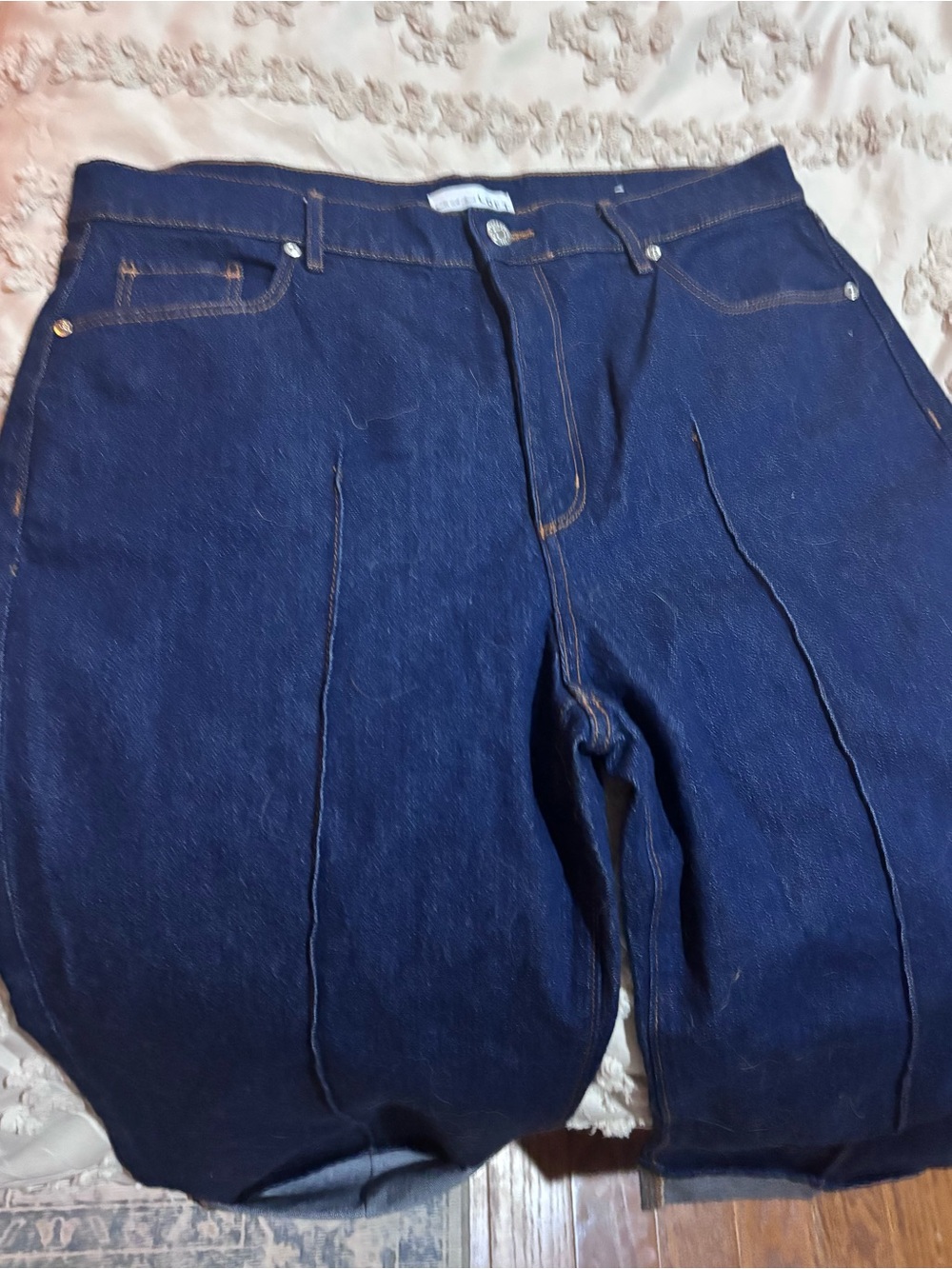 LOFT Dark Blue Wide-Leg Flare Jeans